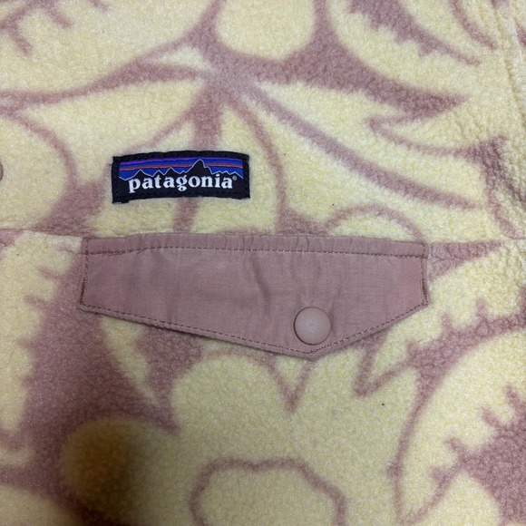 Patagonia Synchilla Pullover Womens Medium Yellow Floral Snap-T Fleece Jacket - Picture 2 of 9